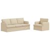 vidaXL Sofa 2 pcs Creme 144 x 80 x 85 cm Stof