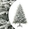 vidaXL kunstigt juletr&aelig; med puddersne 150 cm PVC og PE gr&oslash;n