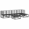 vidaXL Havesofa S&aelig;t med pude 6 pcs Sort Aluminium