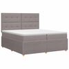 vidaXL Boxmadras med topmadras Gr&aring;brun 200 x 200 cm Stof