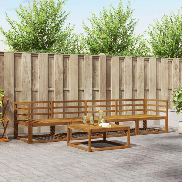 vidaXL Udend&oslash;rs sofagruppe 5 pcs Naturfarvet Massivt Akacietr&aelig;