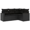 vidaXL sofas&aelig;t til haven 4 dele med hynder polyrattan sort