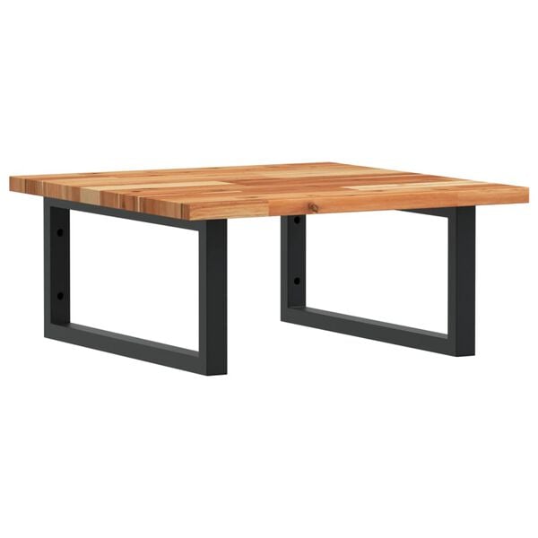 vidaXL væghængt badeværelseshylde stål og massivt akacietræ