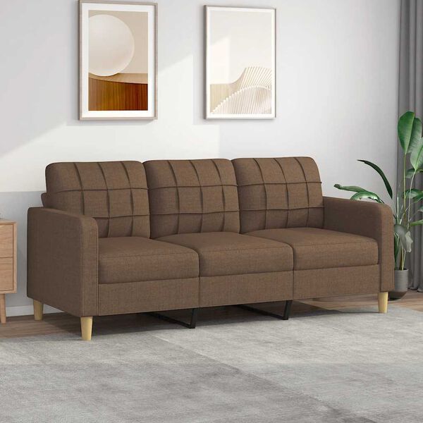 vidaXL 3-personers sofa 180 cm stof brun