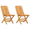 vidaXL Klapstole 2 stk. 47x47x89 cm Massivt tr&aelig; teak