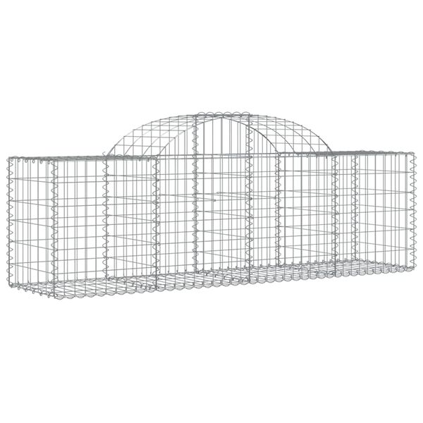 vidaXL buede gabionkurve 8 stk. 200x50x60/80 cm galvaniseret jern