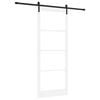 vidaXL Skyded&oslash;r ORKDAL Hvid 93 x 232 cm Massivt fyrretr&aelig; og glas