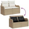 vidaXL Havesofa S&aelig;t 6 pcs Beige polyrattan