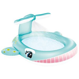 Intex badebassin med spr&oslash;jtefunktion Whale 201x196x91 cm