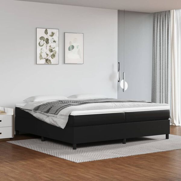 vidaXL Boxspring sengeramme 200x200 cm kunstl&aelig;der sort