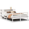 vidaXL seng med reol uden madras 150x200 cm massivt fyrretr&aelig; hvid