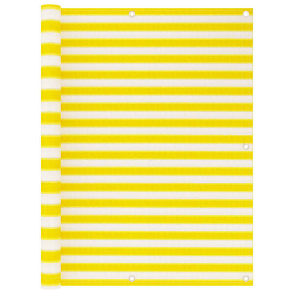 vidaXL altanafskærmning 120x400 cm HDPE gul og hvid