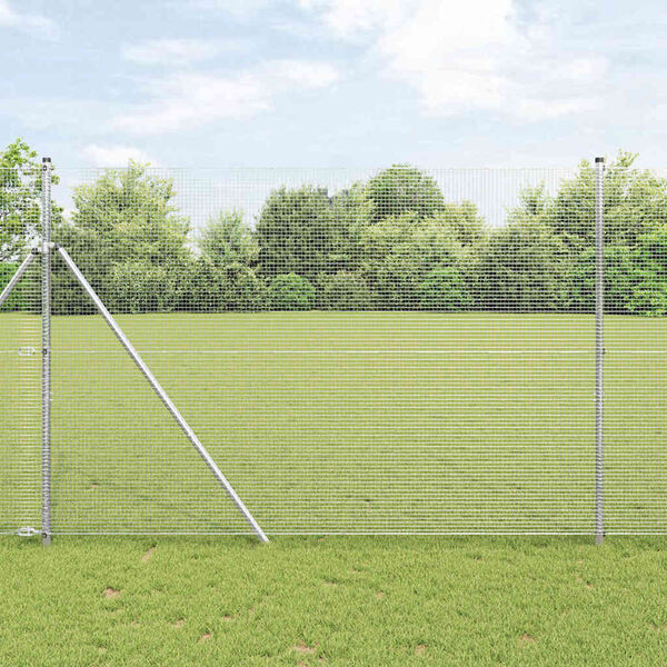 vidaXL Hegnsp&aelig;l S&oslash;lv 50 x 1,6 m (16 x 16 mm net) St&aring;l
