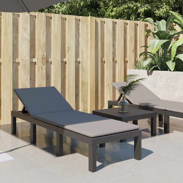 vidaXL liggestol med hynder PP antracitgr&aring;