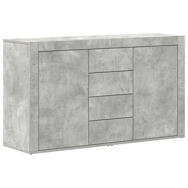 vidaXL Sideboard med skuffe Beton Gr&aring; 120 x 36 x 69 cm Konstrueret tr&aelig;