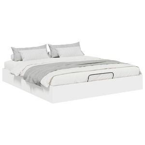 vidaXL Ottoman Sengestel Hvid 203 x 180 x 25 cm Konstrueret tr&aelig;
