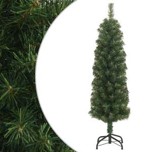 vidaXL smalt kunstigt juletr&aelig; med juletr&aelig;sfod 150 cm PVC gr&oslash;n