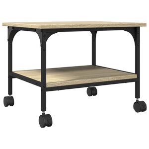 vidaXL printerstativ 50x40x38 cm 2 hylder konstrueret tr&aelig; sonoma-eg