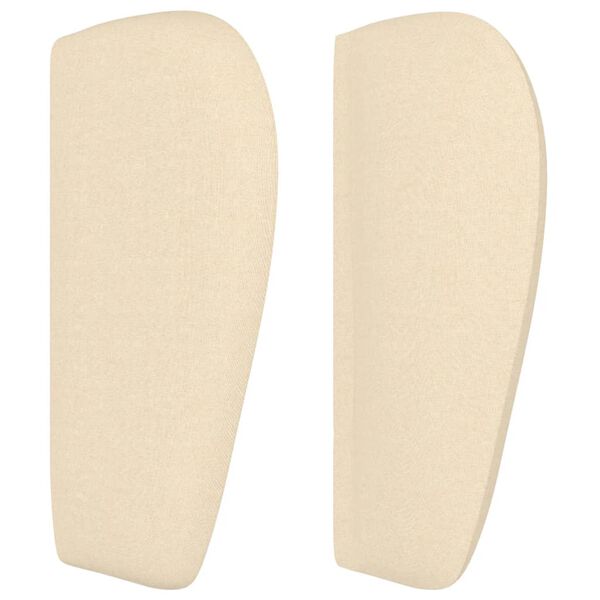 vidaXL sengegavl med kanter 203x23x78/88 cm stof cremefarvet