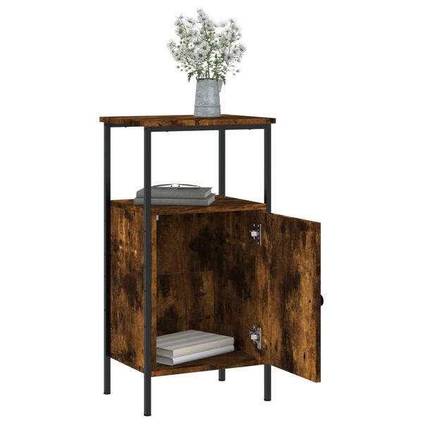 vidaXL sengeborde 2 stk. 41x31x80 cm konstrueret træ røget egetræ