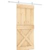 vidaXL Skyded&oslash;r Natur og hvid 90 x 210 cm Massivt Fyrretr&aelig;