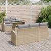 vidaXL Havesofa S&aelig;t med pude 6 pcs Beige polyrattan