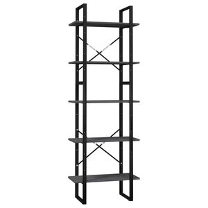 vidaXL bogreol 60x30x175 cm 5 hylder massivt fyrretr&aelig; gr&aring;