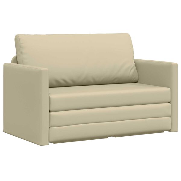 vidaXL Sovesofa 110cm Creme Kunstl&aelig;der