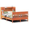 vidaXL sengeramme uden madras 160x200 cm massivt fyrretr&aelig; gyldenbrun
