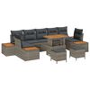 vidaXL Havesofa S&aelig;t 10 pcs Gr&aring; Poly Rattan og Pulverlakeret St&aring;l