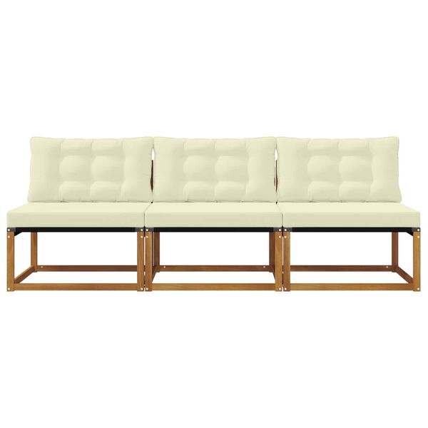 vidaXL 3 Stk Udend&oslash;rs Mellem Sofa Massivt Akacietr&aelig; Naturfarvet