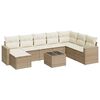 vidaXL sofas&aelig;t til haven 9 dele med hynder polyrattan beige