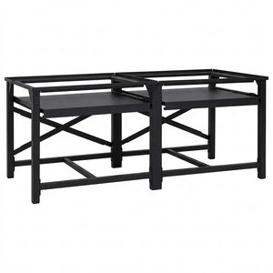 vidaXL Vaskemaskine Pedestal 2 stk. Sort 120 x 56 x 52 cm St&aring;l