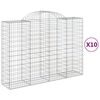 vidaXL buede gabionkurve 10 stk. 200x50x140/160 cm galvaniseret jern