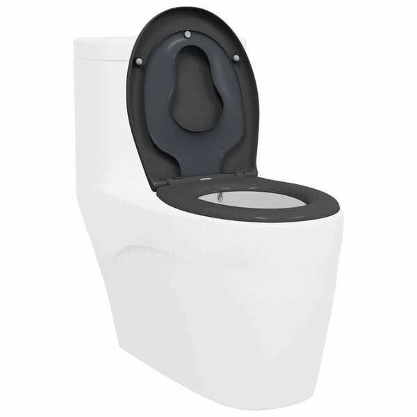 vidaXL Hurtig Udløsnings Toiletbræt Antracit 44.5 x 37.3 x 4.3 cm