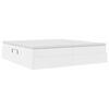 vidaXL Seng med opbevaring og madras Hvid 200 x 200 cm Faux l&aelig;der