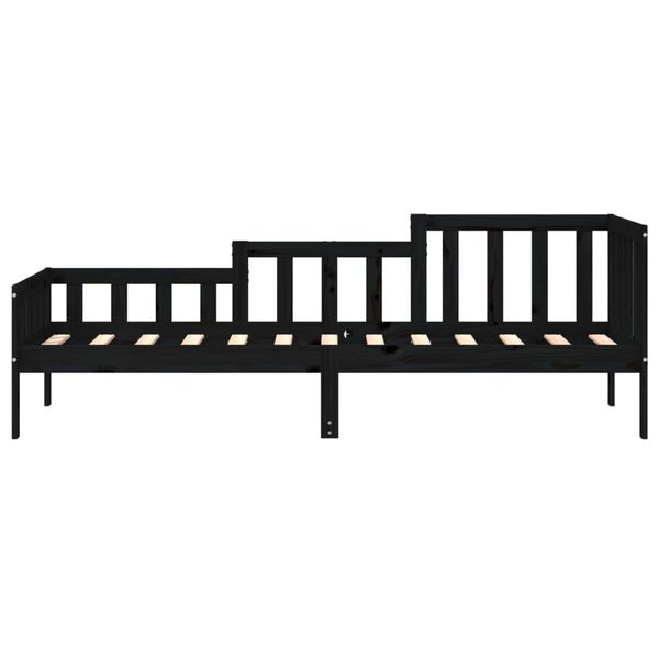 vidaXL daybed 90x190 cm massivt fyrretr&aelig; sort