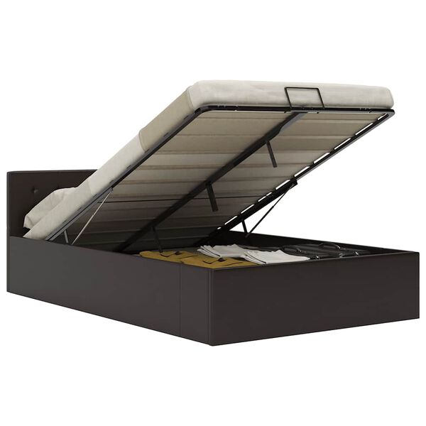 vidaXL hydraulisk opbevaringsseng 120 x 200 cm kunstl&aelig;der gr&aring;