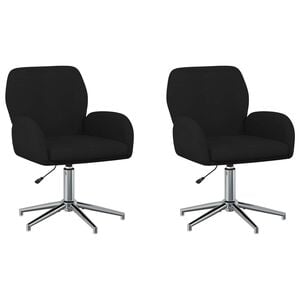vidaXL Drejestole 2 stk. 54 x 58 x 90 cm Sort Stof