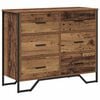 vidaXL Skuffeskab med skuffe 2 pcs Gammelt tr&aelig; 91 x 35,5 x 74,5 cm
