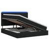 vidaXL LED opbevarings seng med madras Sort 160 x 200 cm Stof