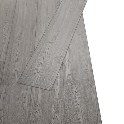 vidaXL selvhæftende PVC-gulvplanker 5,02 m² 2 mm mørkegrå