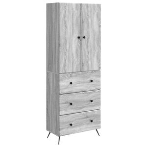 vidaXL Skab S&aelig;t 2 stk. 66 x 34,5 x 90 cm Konstrueret tr&aelig; Gr&aring; Sonoma