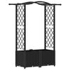 vidaXL H&aelig;vet Bed med Trellis og Tag Sort 125 x 40 x 138 cm PP