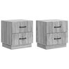 vidaXL Natskab 2 pcs Gr&aring; sonoma-eg 43 x 34,5 x 44,5 cm Konstrueret tr&aelig;