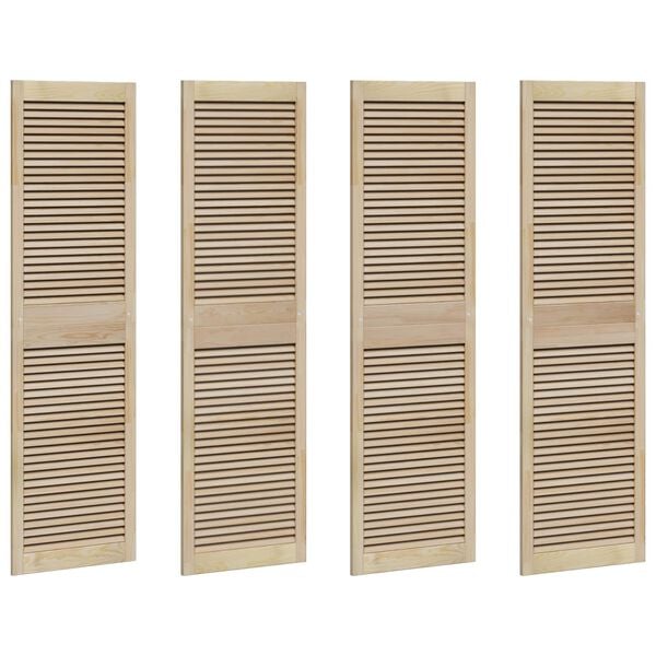 vidaXL Skabsd&oslash;r 4 pcs Naturfarvet 140.5 x 2 x 59.5 cm Massiv fyrretr&aelig;