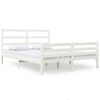 vidaXL sengestel 120x190 cm Small Double massivt fyrretr&aelig; hvid