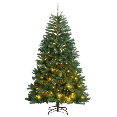 vidaXL kunstigt juletræ 150 LED'er hængslet 120 cm