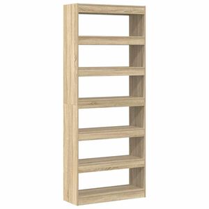 vidaXL Bogskab 6 niveauer 80 x 30 x 198 cm Konstrueret tr&aelig; Sonoma eg