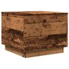 vidaXL sofabord med LED-lys 50x50x40 cm gammelt træ-look